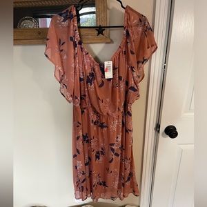 Torrid Short Sleeve Navy and Pink Floral Dress